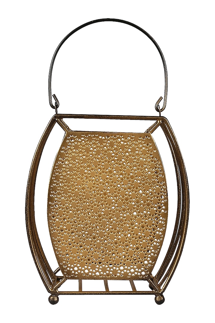 Gold Hand Crafted Lantern by Nakshikathaa at Pernia's Pop Up Shop