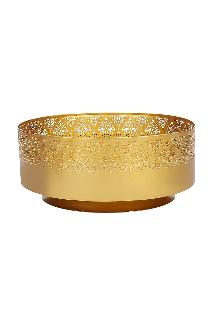 Matt Gold Hand Crafted Urli by Nakshikathaa at Pernia's Pop Up Shop
