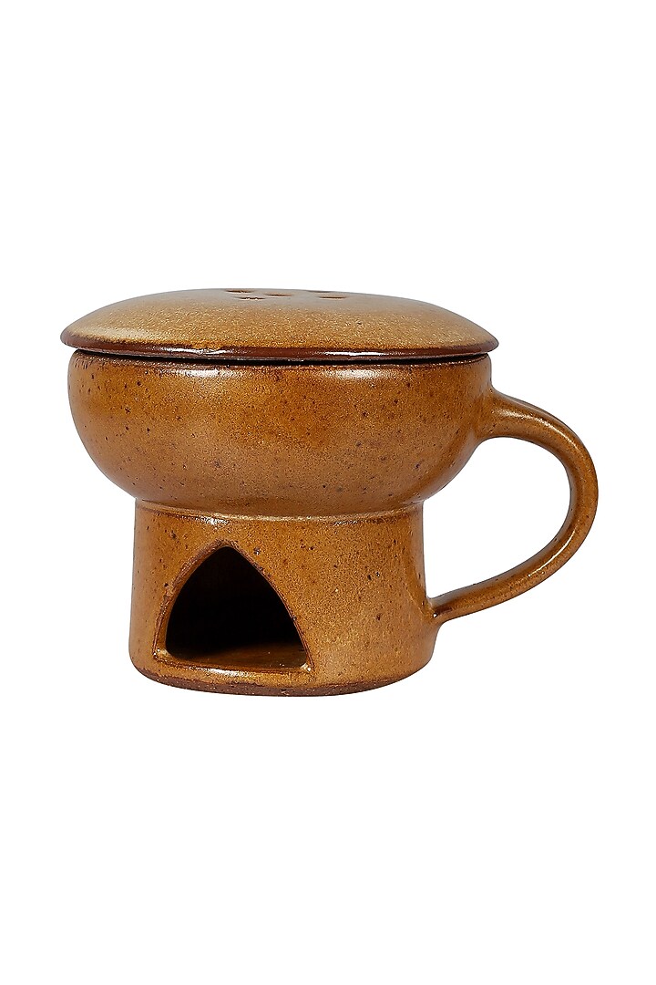 Yellow Hand Crafted Fumer With Handle by Nakshikathaa at Pernia's Pop Up Shop