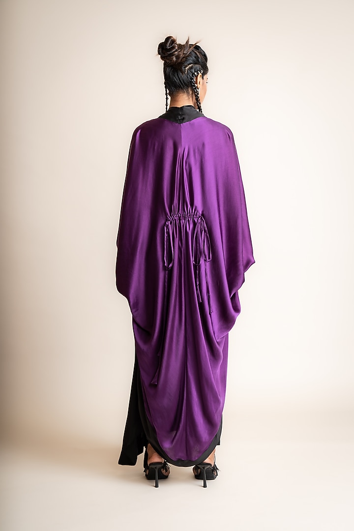 Black Satin Skirt Set by Nupur Kanoi at Pernia's Pop Up Shop