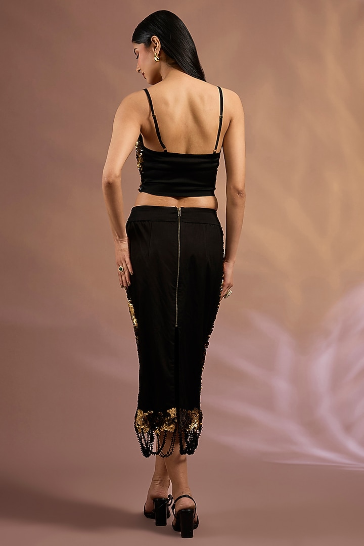 Black Organza Printed Jacket Set by Nupur Kanoi at Pernia's Pop Up Shop