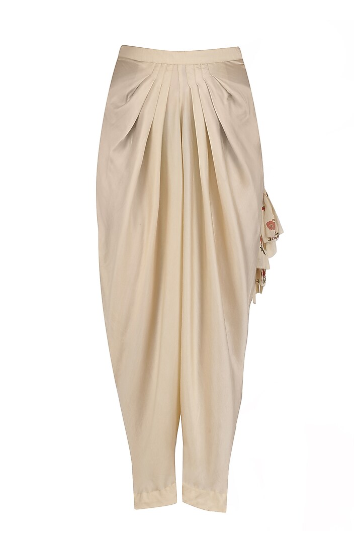 Off white cami top with floral print cape and pintuck pants available only at Pernia's Pop Up Shop