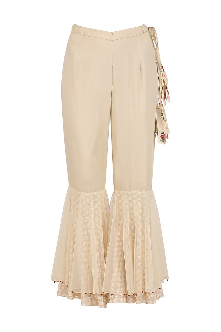 White embroidered chintz print kalidaar set available only at Pernia's Pop Up Shop