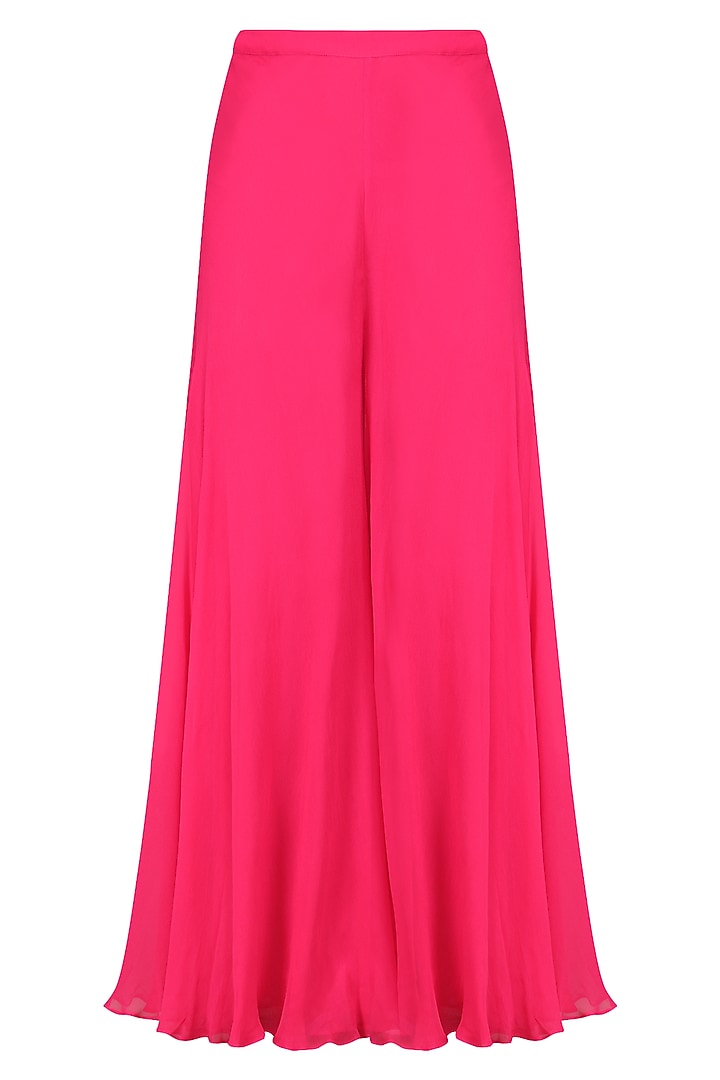 Rani pink printed shrug with cami top and sharara pants available only at Pernia's Pop Up Shop.