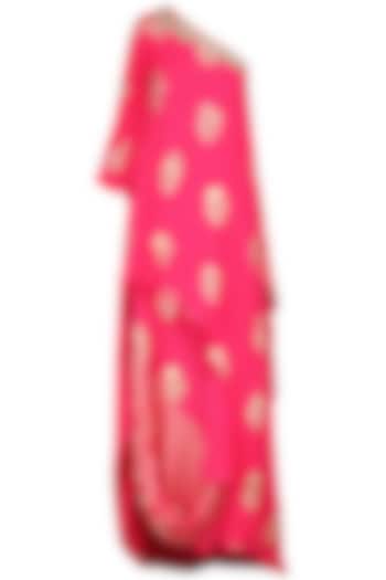 Rani Pink One Shoulder Tunic with Cowl Skirt by Nikasha