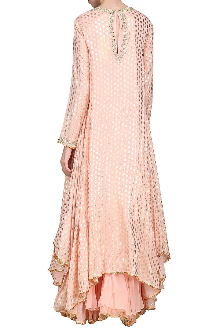 Salmon pink embellished sharara set available only at Pernia's Pop Up Shop.
