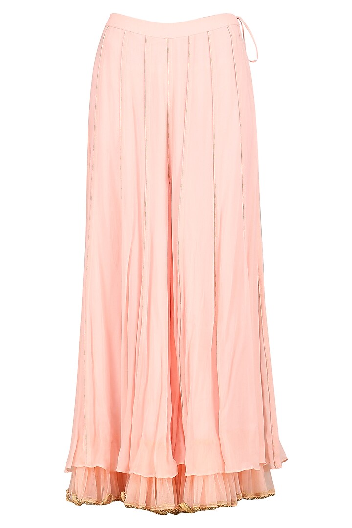 Salmon pink embellished sharara set available only at Pernia's Pop Up Shop.