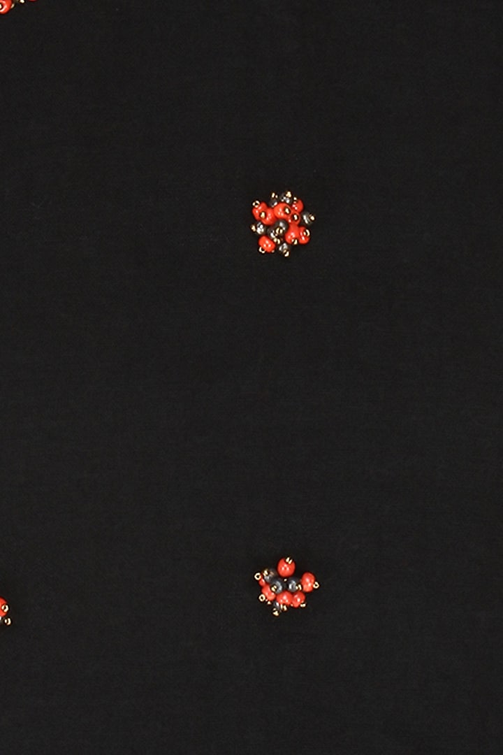 Black peppercorn embroidered backless kurta with jodhpuri pants available only at Pernia's Pop Up Shop.