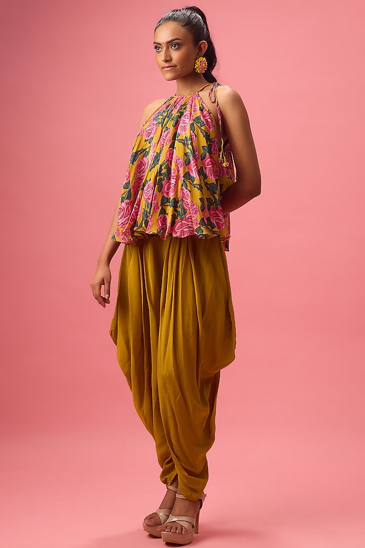 Ochre Modal Satin Dhoti Pant Set by Nikasha at Pernia's Pop Up Shop