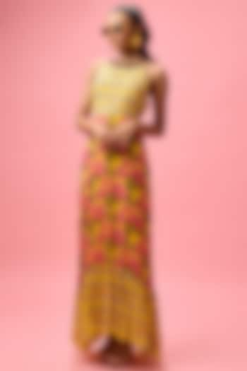 Yellow Cambric Floral Printed Maxi Dress by Nikasha at Pernia's Pop Up Shop