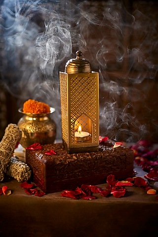 Gold Iron Handcrafted Tea-Light Holder Gift Set by Nakshikathaa