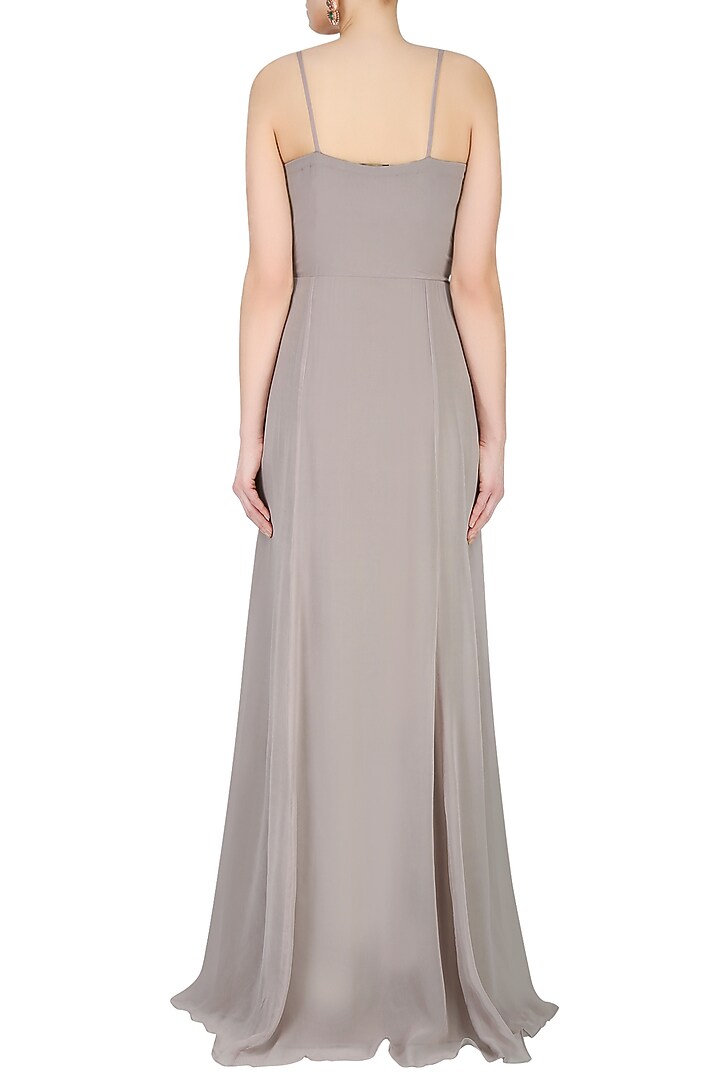 Silver and gold round motifs long flared gown available only at Pernia's Pop Up Shop.