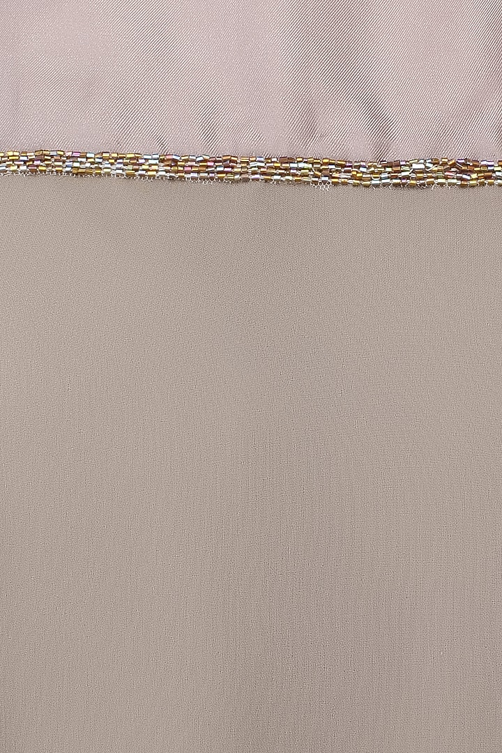 Grey beads embellished long flared gown available only at Pernia's Pop Up Shop.