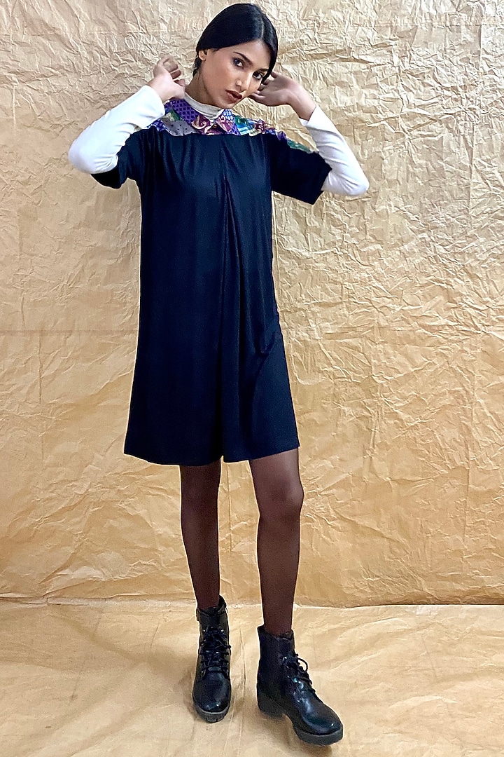 Blue Lycra Tunic by Nida Mahmood at Pernia's Pop Up Shop