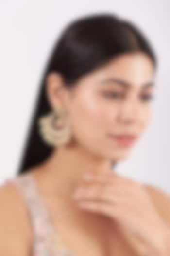 Micro Gold Finish Chandbali Earrings by Namasya