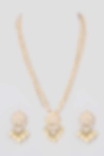 Micro Gold Finish Long Necklace Set by Namasya