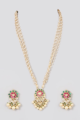 Micro Gold Finish Kundan Polki Necklace by Namasya