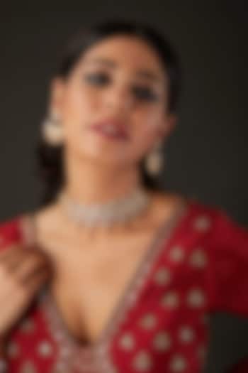 Micro Gold Finish Kundan Polki & Pearl Choker Necklace Set by Namasya at Pernia's Pop Up Shop