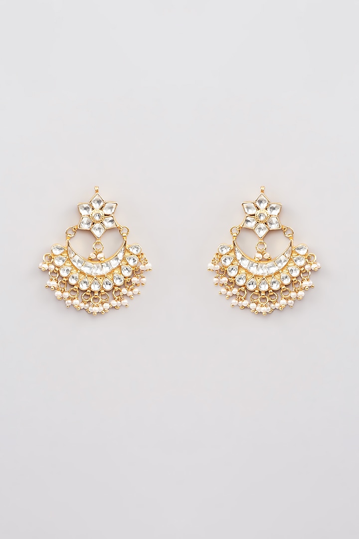 Micro Gold Finish Kundan Polki & Pearl Choker Necklace Set by Namasya at Pernia's Pop Up Shop