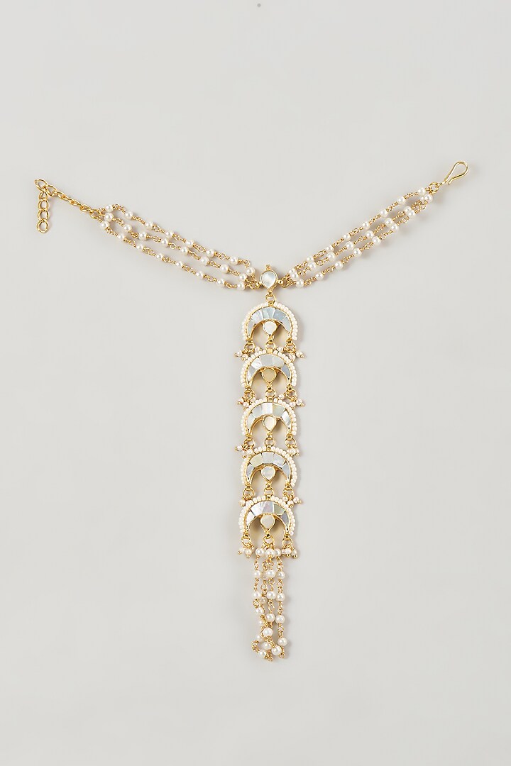 Micro Gold Finish Kundan Polki & Mother Of Pearl Haathphool by Namasya at Pernia's Pop Up Shop