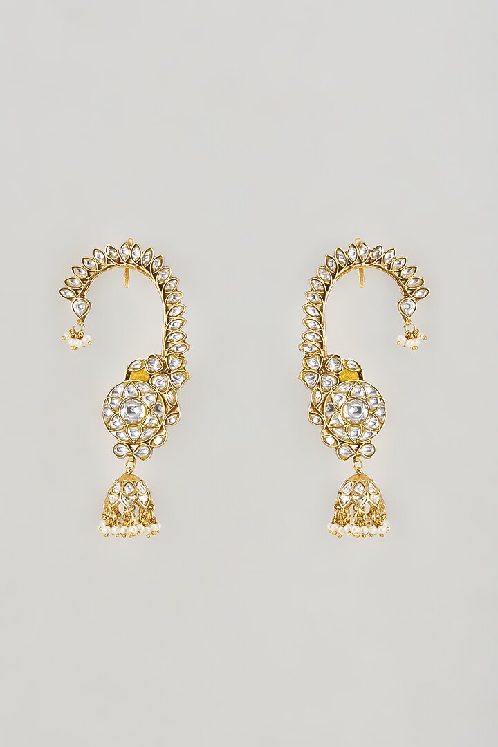 Micro Gold Finish Kundan Polki Earcuffs by Namasya at Pernia's Pop Up Shop