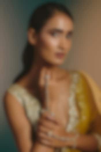 Micro Gold Finish Kundan Polki Haathphool (Set Of 2) by Namasya at Pernia's Pop Up Shop