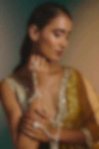 Micro Gold Finish Kundan Polki Haathphool (Set Of 2) by Namasya at Pernia's Pop Up Shop