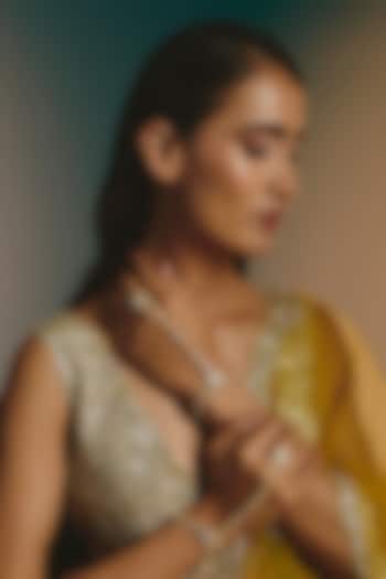 Micro Gold Finish Kundan Polki Haathphool (Set Of 2) by Namasya at Pernia's Pop Up Shop