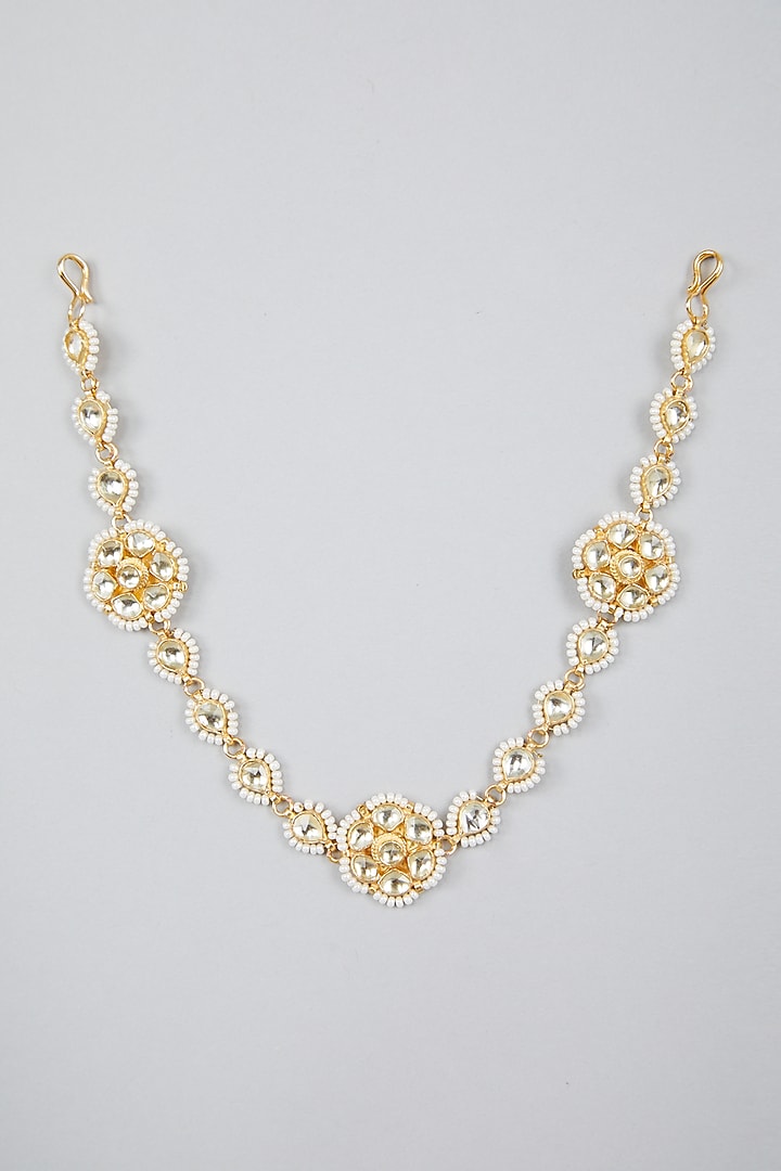 Gold Finish Kundan Polki Mathapatti by Namasya at Pernia's Pop Up Shop