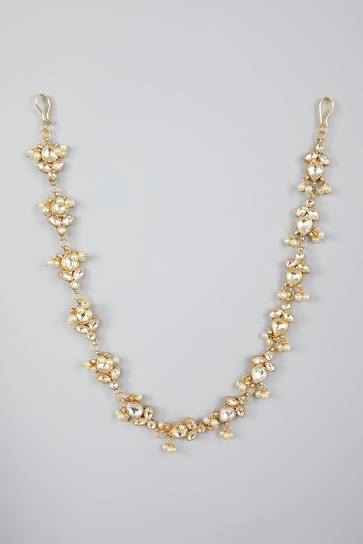 Gold Finish Mathapatti With Kundan Polki by Namasya at Pernia's Pop Up Shop
