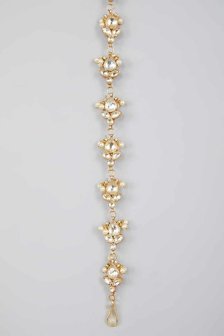 Gold Finish Mathapatti With Kundan Polki by Namasya at Pernia's Pop Up Shop