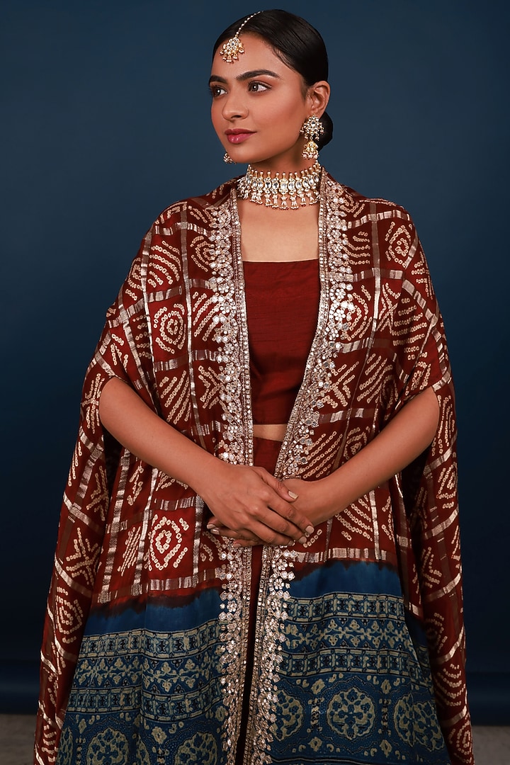 Gold Finish Kundan Polki & Pearl Drop Necklace Set by Namasya at Pernia's Pop Up Shop