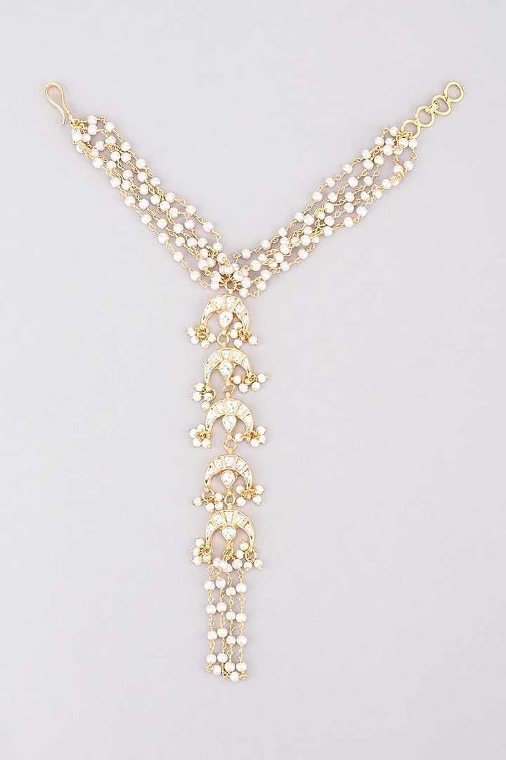 Gold Finish Pearl Hathphools by Namasya at Pernia's Pop Up Shop