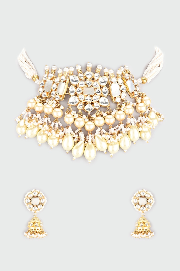 Mother of Pearl Bridal Choker Set – NAMASYA