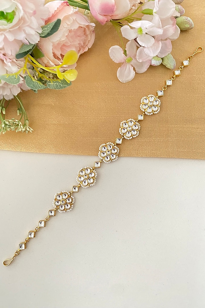 Gold Finish Kundan Polki Sheeshphool by Namasya at Pernia's Pop Up Shop