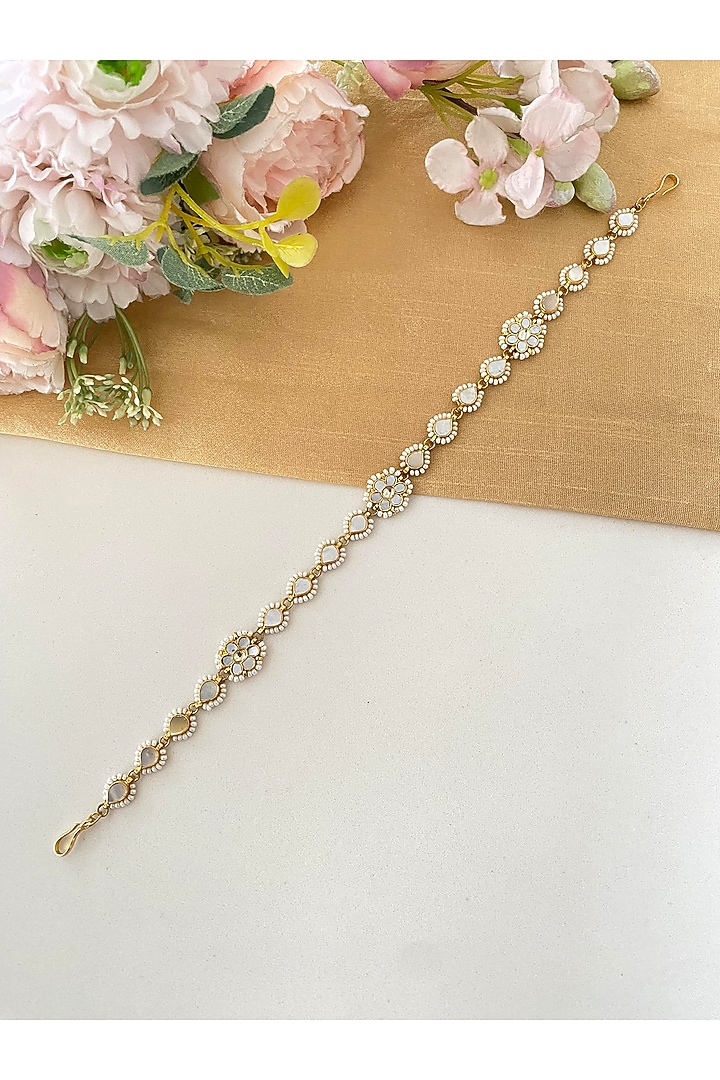 Gold Finish Kundan Polki & Mother Of Pearl Sheeshphool by Namasya at Pernia's Pop Up Shop