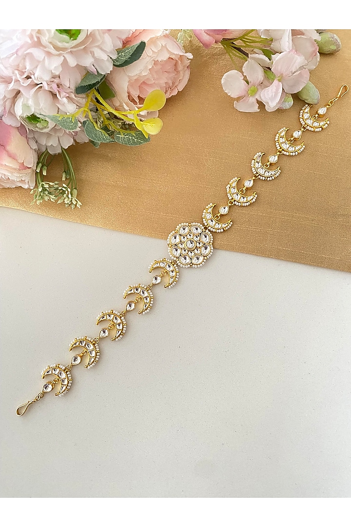 Gold Finish Kundan Polki Sheeshphool by Namasya at Pernia's Pop Up Shop