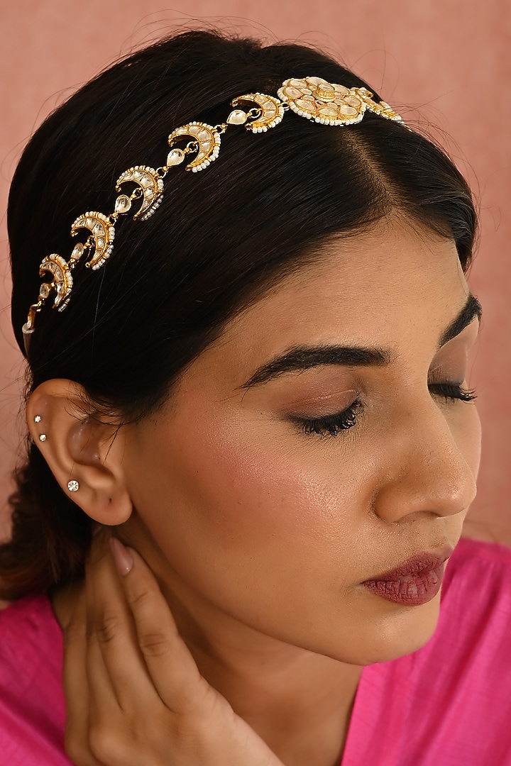 Gold Finish Kundan Polki Sheeshphool by Namasya at Pernia's Pop Up Shop