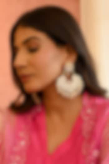 Micro Gold Finish Pearl Drop & Kundan Polki Chandbali Earrings by Namasya at Pernia's Pop Up Shop