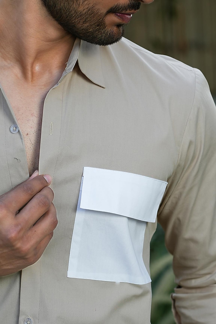 Brown Cotton Summer Shirt by Niloufer by Aasif Ally Men at Pernia's Pop Up Shop