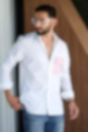 White Cotton Summer Shirt by Niloufer by Aasif Ally Men at Pernia's Pop Up Shop