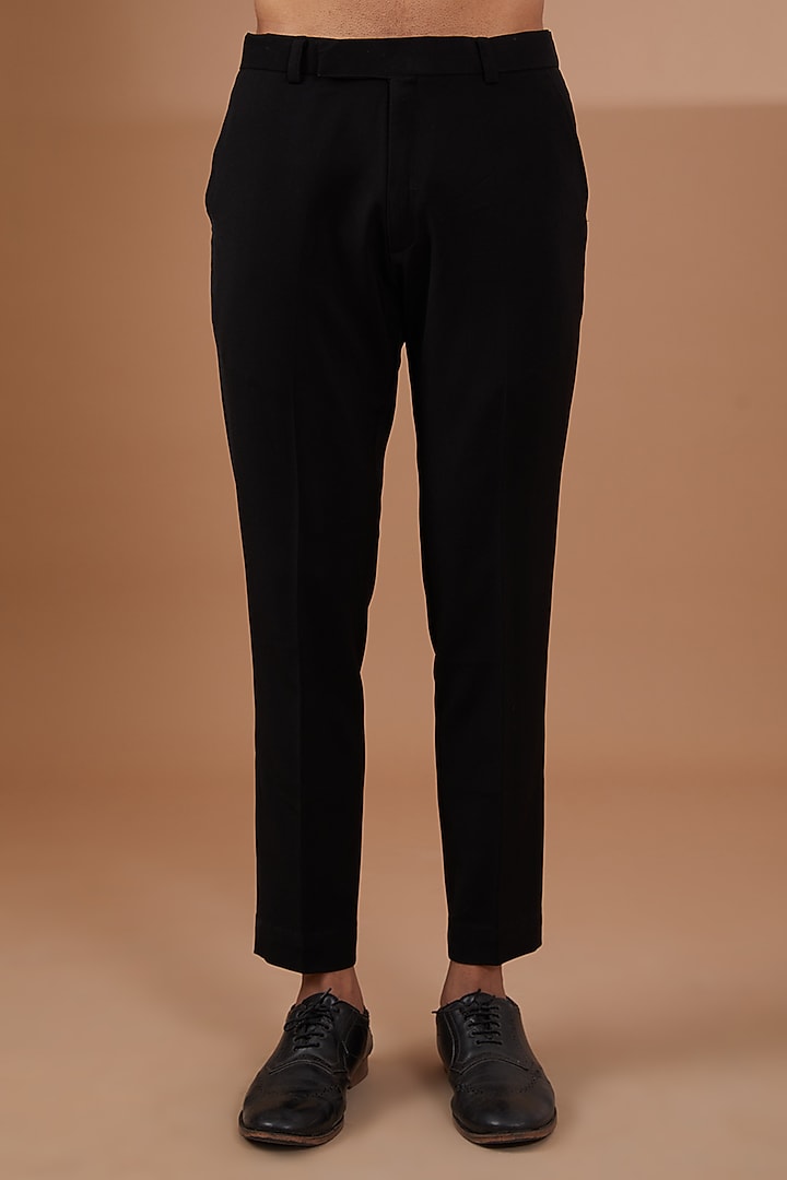 Black Silk Hand Embellished Jodhpuri Jacket Set by Niloufer by Aasif Ally Men at Pernia's Pop Up Shop