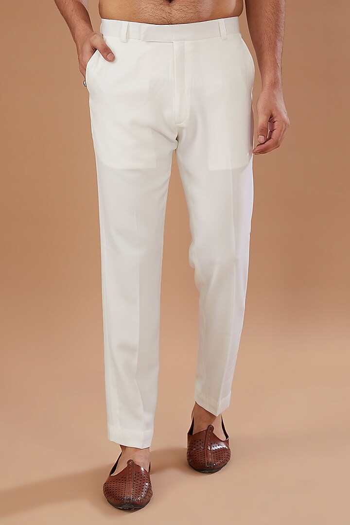White Hand Embellished Jodhpuri Jacket Set by Niloufer by Aasif Ally Men at Pernia's Pop Up Shop