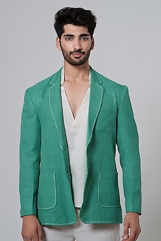 Buy Mandarin Collar Blazer for men Online from Indian Designers 2024