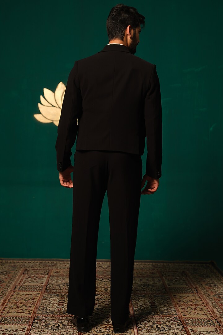 Black Silk Blazer Set by Niloufer by Aasif Ally Men at Pernia's Pop Up Shop