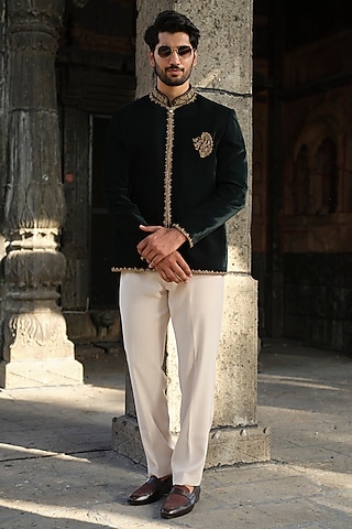 Buy Green Jodhpuri For Engagement for men Online from Indian Designers 2026