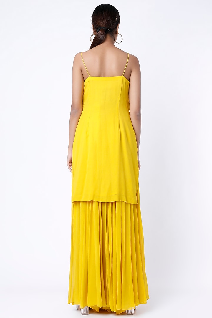 Yellow Georgette Wedding Sharara Set by NIAMH by Kriti at Pernia's Pop Up Shop