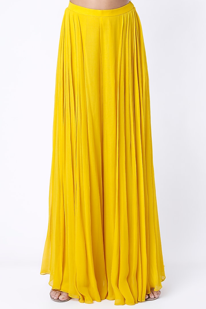 Yellow Georgette Wedding Sharara Set by NIAMH by Kriti at Pernia's Pop Up Shop
