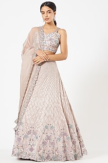 Light Grey Embroidered Lehenga Set Design by NIAMH by Kriti at Pernia's ...