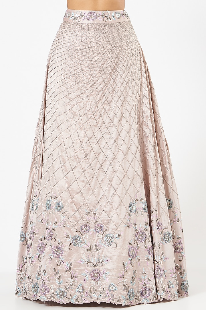 Light Grey Embroidered Wedding Lehenga Set by NIAMH by Kriti at Pernia's Pop Up Shop